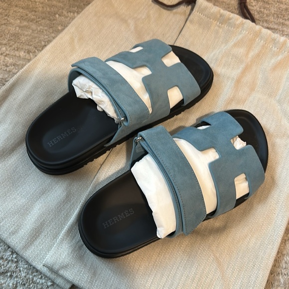 Hermes chypre sandal. Suede”  blue mineral “ - Picture 4 of 4